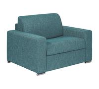Fauteuil convertible express en tissu chiné bleu - Couchage 70 cm - Matelas 14 cm - CALITO