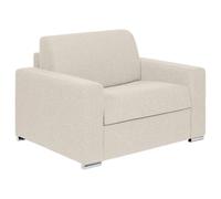 Vente-unique - Fauteuil Convertible Express en Tissu chiné Beige - Couchage à Lattes Larges 70 cm - Matelas 18 cm - CALITO