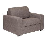 Vente-unique - Fauteuil Convertible Express en Tissu chiné Chocolat - Couchage à Lattes Larges 70 cm - Matelas 18 cm - CALITO
