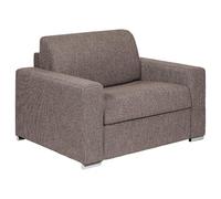 Fauteuil convertible express en tissu chiné chocolat - Couchage 70 cm - Matelas 14 cm - CALITO