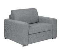 Vente-unique - Fauteuil Convertible Express en Tissu texturé Gris - Couchage à Lattes Larges 70 cm - Matelas 18 cm - CALITO