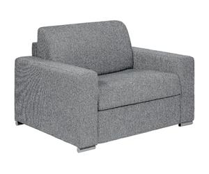 Vente-unique - Fauteuil Convertible Express en Tissu texturé Gris - Couchage à Lattes Larges 70 cm - Matelas 18 cm - CALITO