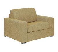Vente-unique - Fauteuil Convertible Express en Tissu texturé Jaune - Couchage à Lattes Larges 70 cm - Matelas 14 cm - CALITO