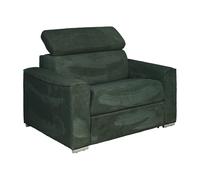Vente-unique - Fauteuil Convertible Express en Velours côtelé Vert - Couchage 70 cm - Matelas 14 cm - - Appuie-tête