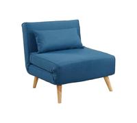 Vente-unique - Fauteuil Convertible POSIO en Tissu - Bleu