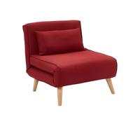 Vente-unique - Fauteuil Convertible POSIO en Tissu - Rouge - Scandinave