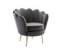 Vente-unique - Fauteuil Coquillage en Velours Anthracite Dandelion