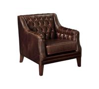 Vente-unique-Fauteuil en Cuir Colbert - Marron