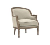 Vente-unique - Fauteuil en Lin Alienor - Créme
