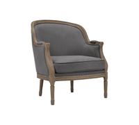 Vente-unique - Fauteuil en Lin Alienor - Gris