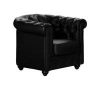 Vente-unique - Fauteuil en Simili Chesterfield - Noir
