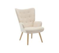 Vente-unique - Fauteuil en Tissu Beige VATELY - Scandinave