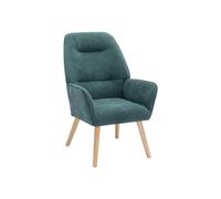 Vente-unique - Fauteuil en Tissu Bleu Canard OSIMO - Scandinave