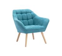 Vente-unique - Fauteuil en Tissu Bleu Caserta