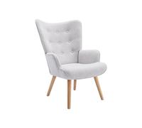 Fauteuil en tissu gris clair VATELY