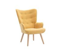 Vente-unique - Fauteuil en Tissu Jaune Moutarde VATELY