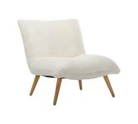 Fauteuil en tissu bouclette effet peau de mouton PEPITA - Blanc