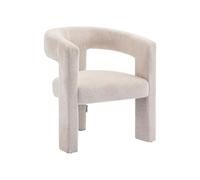 Vente-unique - Fauteuil en Tissu texturé Beige FAVINA