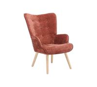 Vente-unique - Fauteuil en Tissu texturé Terracotta VATELY - Scandinave