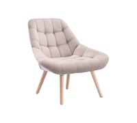 Vente-unique - Fauteuil en Velours Beige LUOSTO - Scandinave