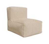 Vente-unique - Fauteuil en Velours côtelé Beige NOUMARA
