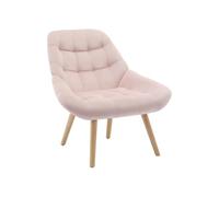Vente-unique - Fauteuil en Velours Rose LUOSTO - Scandinave