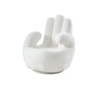 Vente-unique - Fauteuil Main pivotant Catchy en Fausse Fourrure - Blanc