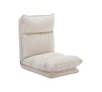 Fauteuil paresseux convertible réglable en tissu chiné beige MURTERA