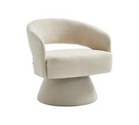 Vente-unique - Fauteuil pivotant en Tissu Chenille Beige FEDOTE