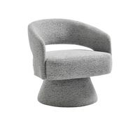 Vente-unique - Fauteuil pivotant en Tissu Chenille Gris FEDOTE