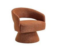 Vente-unique - Fauteuil pivotant en Tissu Chenille Terracotta FEDOTE