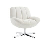 Vente-unique - Fauteuil pivotant en Tissu texturé Beige VOLABO