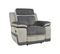 Fauteuil relax en microfibre anthracite et bandes gris clair TALCA