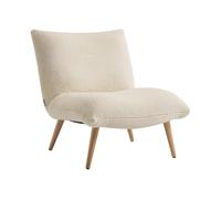 Fauteuil en fausse fourrure beige PEPITA
