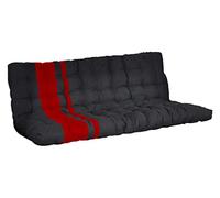 Futon 135 x 190 cm spécial banquette-lit ép.10cm - Noir et Rouge - MODULO