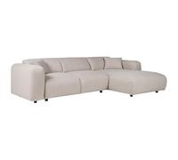 Vente-unique - Grand canapé d'angle Droit en Tissu chiné Beige POGNI de Maison Céphy