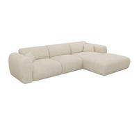 Vente-unique - Grand canapé d'angle Droit en Velours côtelé Beige POGNI de Maison Céphy
