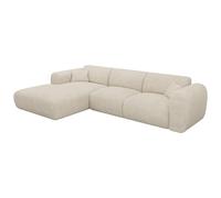 Vente-unique - Grand canapé d'angle Gauche en Velours côtelé Beige POGNI de Maison Céphy