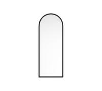 Vente-unique-Grand Miroir Arche en Bois de Paulownia - L. 65 x H. 170 cm - Noir - Shangi
