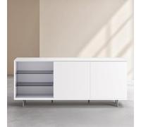 Vente-unique Habitat - Buffet Bas 2 Portes et Pieds en métal - Blanc Polaire Agnes