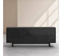 Vente-unique Habitat - Buffet Bas 3 Portes en frêne - Noir - Design by Hélèna Pille Milord