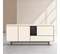 Vente-unique Habitat - Buffet Bas 3 Portes et 1 tiroir - Beige - Design by Céline Mognon Fichet Farrel