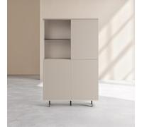 Vente-unique Habitat - Buffet Haut 3 Portes et Pieds en métal - Crème Agnes