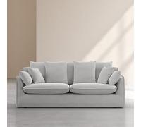 Vente-unique Habitat - Canapé 3 Places déhoussable en Tissu Garni de Plumes - Gris Polaire Pensée