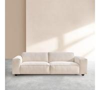 Vente-unique Habitat - Canapé 4 Places en Tissu Bouclette Courte Mira - Ivoire Posada II