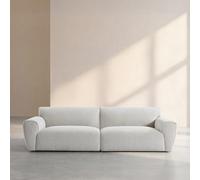 Vente-unique Habitat - Canapé 4 Places en Tissu Chenille - Écru mélangé Azalee