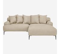 Vente-unique Habitat - Canapé d'angle Droit en Coton et Lin Garni de Plumes - Beige Ottone II