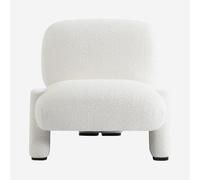 Vente-unique Habitat - Fauteuil en Tissu Bouclette - Blanc Pineto