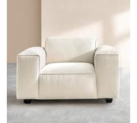 Vente-unique Habitat - Fauteuil en Tissu Bouclette Courte Mira - Ivoire Posada II