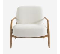 Vente-unique Habitat - Fauteuil en Tissu et Bois Massif - Écru Velika